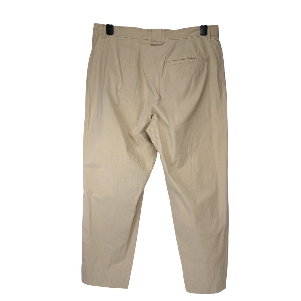 COS Light Beigeβ High Rise Tapered Cotton Chino Pants Size 14 - Picture 2 of 6